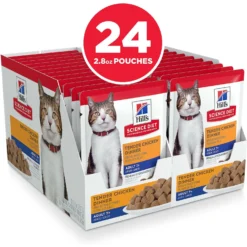 Hill's Science Diet Adult 7+ Tender Chicken Recipe Cat Food, 2.8-oz Pouch, Case Of 24 -Furry Feast 218071 PT2. AC SS1800 V1581441192