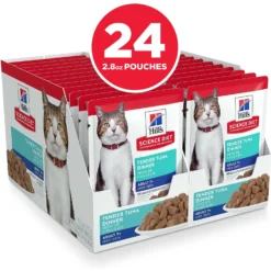 Hill's Science Diet Adult 7+ Tender Tuna Recipe Cat Food, 2.8-oz Pouch, Case Of 24 -Furry Feast 218073 PT2. AC SS1800 V1581441181