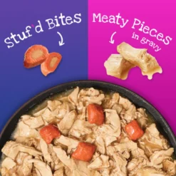 Friskies Stuf'd & Sauc'd Chicken, Tuna, Turkey, Salmon & Shrimp Variety Pack Canned Cat Food, 5.5-oz Can, Case Of 32 11 Friskies Stuf'd & Sauc'd Chicken, Tuna, Turkey, Salmon & Shrimp Variety Pack Canned Cat Food, 5.5-oz Can, Case Of 32 -Furry Feast 224442 PT2. AC SS1800 V1583356685