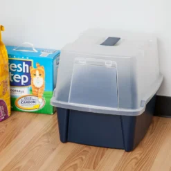 IRIS USA Enclosed With Front Door Flap & Scoop Cat Litter Box -Furry Feast 231660 PT7. AC SS1800 V1680808960