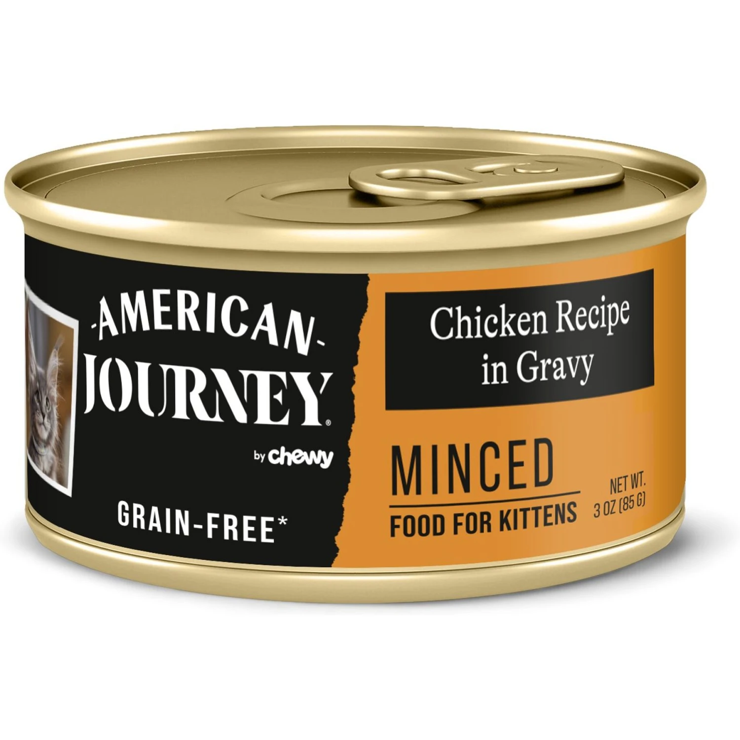 American Journey Kitten Minced Chicken Recipe in Gravy Grain-Free Canned Cat Food, 3-oz, Case Of 24 1 American Journey Kitten Minced Chicken Recipe in Gravy Grain-Free Canned Cat Food, 3-oz, Case Of 24