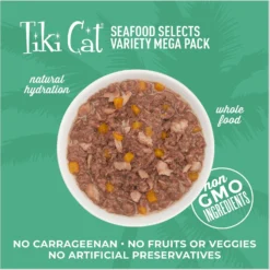 Tiki Cat Seafood Selects Variety Pack Grain-Free Wet Cat Food, 2.8-oz, Case Of 36 -Furry Feast 254321 PT4. AC SS1800 V1672952375