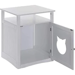 Sweet Barks Wooden Nightstand Cat Litter Box Enclosure -Furry Feast 258689 PT2. AC SS1800 V1607645241