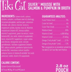 Tiki Cat Luau Velvet Mousse Salmon & Pumpkin In Broth Senior Wet Cat Food, 2.8-oz, Case Of 12 -Furry Feast 259094 PT2. AC SS1800 V1700599100