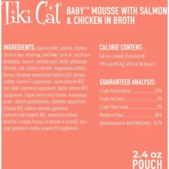 Tiki Cat Luau Velvet Mousse Salmon & Chicken In Broth Wet Kitten Food, 2.4-oz, Case Of 12 -Furry Feast 259096 PT2. AC SS1800 V1700598868