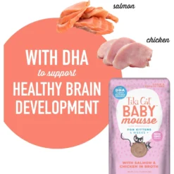 Tiki Cat Luau Velvet Mousse Salmon & Chicken In Broth Wet Kitten Food, 2.4-oz, Case Of 12 -Furry Feast 259096 PT3. AC SS1800 V1700001397