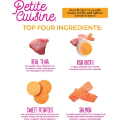 Petite Cuisine Aunt Molly's Tuna With Sweet Potato & Salmon Entree In Broth Grain-Free Wet Cat Food -Furry Feast 262253 PT2. AC SS1800 V1606377120