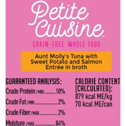 Petite Cuisine Aunt Molly's Tuna With Sweet Potato & Salmon Entree In Broth Grain-Free Wet Cat Food -Furry Feast 262253 PT5. AC SS1800 V1606380715
