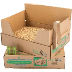 Litter One Biodegradable Disposable Cat Litter Box Kit -Furry Feast 262935 PT2. AC SS1800 V1606756644
