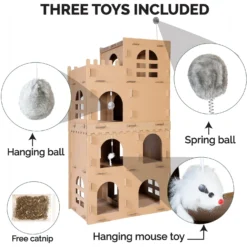 Tiger Tough Castle Playground Corrugated Cat Scratcher -Furry Feast 263118 PT4. AC SS1800 V1627002095