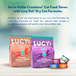 Lucy Pet Products Kettle Creations Salmon & Chicken Recipe In Gravy Wet Cat Food, 2.47-oz Can, Case Of 12 -Furry Feast 263496 PT6. AC SS1800 V1607476958