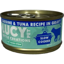 Lucy Pet Products Kettle Creations Sardine & Tuna Recipe In Gravy Wet Cat Food, 2.47-oz Can, Case Of 12