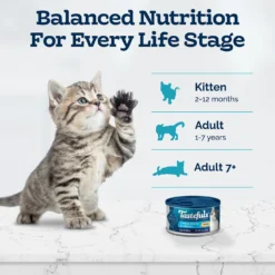 Blue Buffalo Tastefuls Chicken Entrée Kitten Pate Wet Cat Food, 3-oz Can, Case Of 24 -Furry Feast 264533 PT7. AC SS1800 V1630736249