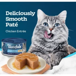 Blue Buffalo Tastefuls Chicken Entrée Mature Cats Pate Wet Cat Food, 3-oz Can, Case Of 24 -Furry Feast 264535 PT3. AC SS1800 V1630732636