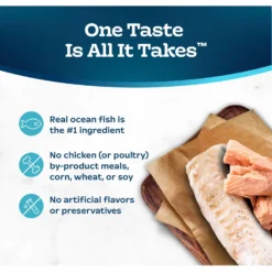 Blue Buffalo Tastefuls Ocean Fish & Tuna Entrée Pate Wet Cat Food -Furry Feast 264543 PT5. AC SS1800 V1630734988