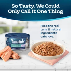 Blue Buffalo Tastefuls Tender Morsels Tuna Entrée Wet Cat Food, 3-oz Can, Case Of 24 -Furry Feast 264554 PT2. AC SS1800 V1630734689