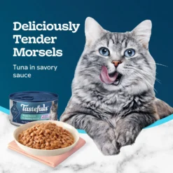 Blue Buffalo Tastefuls Tender Morsels Tuna Entrée Wet Cat Food, 3-oz Can, Case Of 24 -Furry Feast 264554 PT3. AC SS1800 V1630736483