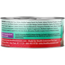 Health Extension Beef & Salmon Grain-Free Wet Cat Food, 2.8-oz Can, Case Of 24 -Furry Feast 265821 PT2. AC SS1800 V1611092892