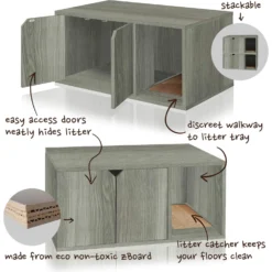 Way Basics ZBoard Paperboard Modern Enclosed Cat Litter Box -Furry Feast 280425 PT3. AC SS1800 V1690291580