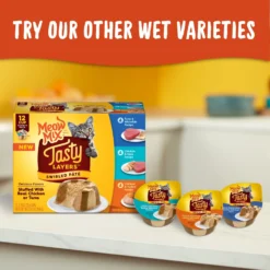 Meow Mix Tasty Layers Tuna & Whitefish Recipe Stuffed With Real Tuna Swirled Paté Cat Food, 2.75-oz Can, Case Of 12 -Furry Feast 292096 PT6. AC SS1800 V1661896198