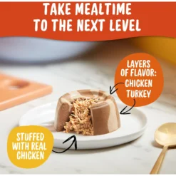Meow Mix Tasty Layers Chicken & Turkey Recipe Stuffed With Real Chicken Swirled Paté Cat Food, 2.75-oz Can, Case Of 12 -Furry Feast 292098 PT3. AC SS1800 V1670620172
