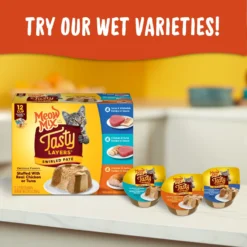 Meow Mix Tasty Layers Chicken & Turkey Recipe Stuffed With Real Chicken Swirled Paté Cat Food, 2.75-oz Can, Case Of 12 -Furry Feast 292098 PT6. AC SS1800 V1670621660