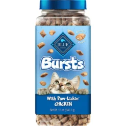 Blue Buffalo Wilderness Chicken Recipe Grain-Free Dry Cat Food & Blue Buffalo Bursts With Paw-Licken Chicken Cat Treats -Furry Feast 292746 PT4. AC SS1800 V1620015130