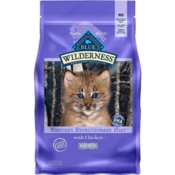 Blue Buffalo Wilderness Kitten Salmon Grain-Free Canned Cat Food & Blue Buffalo Wilderness High Protein Natural Grain-Free Chicken Kitten Dry Cat Food -Furry Feast 292762 PT3. AC SS1800 V1620004331
