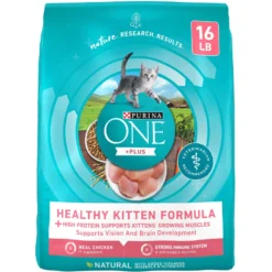 Purina ONE +Plus Healthy Kitten Formula Natural Dry Cat Food & Fancy Feast Tender Feast Variety Pack Canned Kitten Food -Furry Feast 293522 PT5. AC SS1800 V1679925356
