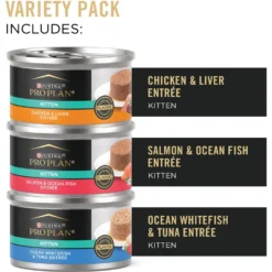 Purina Pro Plan Focus Kitten Favorites Variety Pack Canned Cat Food & Fancy Feast Tender Feast Variety Pack Canned Kitten Food -Furry Feast 293642 PT6. AC SS1800 V1620092252