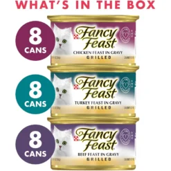 Tiny Tiger Chunks In Gravy Beef & Poultry Recipes Variety Pack Grain-Free Canned Cat Food & Fancy Feast Grilled Poultry & Beef Feast Variety Pack Canned Cat Food -Furry Feast 293928 PT2. AC SS1800 V1668543091