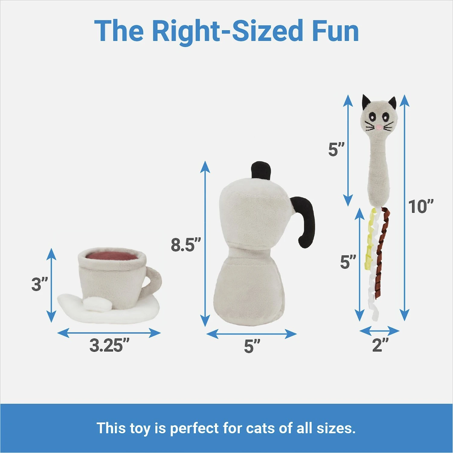 Frisco Brunch Coffee Set Plush Cat Toy With Catnip 2 Frisco Brunch Coffee Set Plush Cat Toy With Catnip - Image 2