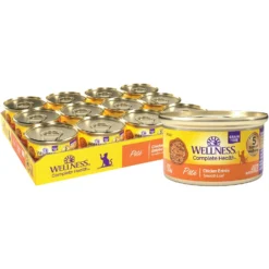 Wellness Complete Health Pate Chicken Entree Grain-Free Natural Canned Cat Food & Wellness Complete Health Grain-Free Indoor Healthy Weight Chicken Recipe Natural Dry Cat Food -Furry Feast 297650 PT5. AC SS1800 V1621987065