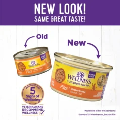 Wellness Complete Health Pate Chicken Entree Grain-Free Natural Canned Cat Food & Wellness Complete Health Grain-Free Indoor Healthy Weight Chicken Recipe Natural Dry Cat Food -Furry Feast 297650 PT6. AC SS1800 V1621987736