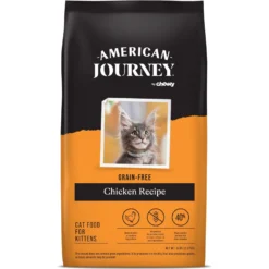 American Journey Kitten Chicken Recipe Grain-Free Dry Cat Food, 5-lb Bag & American Journey Kitten Pate Chicken Recipe Grain-Free Canned Cat Food, 3-oz, Case Of 24 -Furry Feast 297738 PT5. AC SS1800 V1694613444