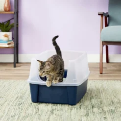 Frisco Plastic Litter Scooper With Caddy & IRIS USA Open Top Litter Box With Scatter Shield -Furry Feast 298166 PT6. AC SS1800 V1623202669