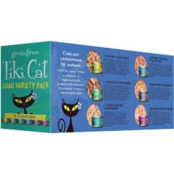 Tiki Cat Stix Duck In Creamy Gravy Grain-Free Wet Cat Treat, 3-oz Pouch, Pack Of 6 & Tiki Cat Luau Variety Pack Grain-Free Canned Cat Food -Furry Feast 298546 PT2. AC SS1800 V1702939333