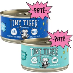 Tiny Tiger Pate Whitefish & Tuna Recipe Grain-Free Canned Cat Food & Tiny Tiger Pate Seafood Recipe Grain-Free Canned Cat Food