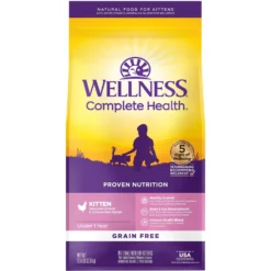 Wellness Complete Health Kitten Chicken Entree Recipe Natural Canned Cat Food & Wellness Complete Health Natural Grain-Free Deboned Chicken & Chicken Meal Dry Kitten Food -Furry Feast 298660 PT5. AC SS1800 V1621984047