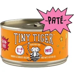 Tiny Tiger Pate Turkey & Giblets Recipe Grain-Free Canned Cat Food & Tiny Tiger Catnip Craze Flavor Filled Cat Treats -Furry Feast 303760 PT1. AC SS1800 V1623045158