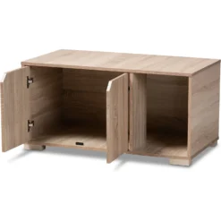 Baxton Studio Elie 2-Door Cat Litter Box Cover House -Furry Feast 307842 PT3. AC SS1800 V1624311769