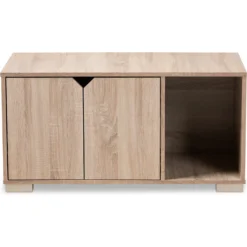 Baxton Studio Elie 2-Door Cat Litter Box Cover House -Furry Feast 307842 PT4. AC SS1800 V1624310595