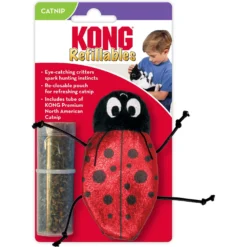 KONG Refillables Ladybug Cat Toy, Red/Black -Furry Feast 329458 PT3. AC SS1800 V1634835697
