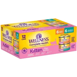 Wellness Complete Health Kitten Variety Pack Grain-Free Canned Cat Food, 3-oz, Case Of 12