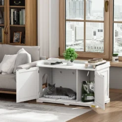 Coziwow By Jaxpety Wooden Storage Bench Cat Litter Box -Furry Feast 333351 PT1. AC SS1800 V1670266524