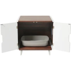 Frisco Mid-Century Modern Side Table Cat Litter Box Cover -Furry Feast 334645 PT3. AC SS1800 V1653422262