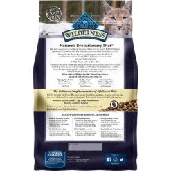 Blue Buffalo Wilderness High Protein Natural Grain-Free Chicken Mature Dry Cat Food & Blue Buffalo Wilderness Pate Variety Pack Duck, Chicken & Salmon Grain-Free Cat Canned Food -Furry Feast 338653 PT2. AC SS1800 V1635897913