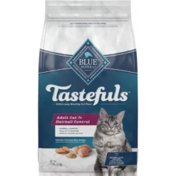 Blue Buffalo Tastefuls Hairball Control Natural Chicken & Brown Rice Recipe Adult 7+ Dry Cat Food & Blue Buffalo Freedom Indoor Mature Chicken Recipe Grain-Free Canned Cat Food -Furry Feast 338657 PT5. AC SS1800 V1635912926