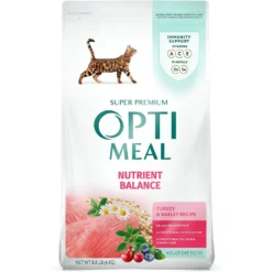 Optimeal Nutrient Balance Turkey & Barley Recipe Adult Dry Cat Food