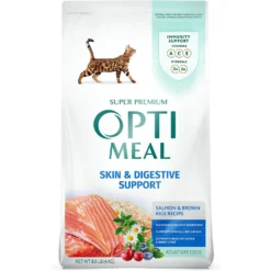 Optimeal Skin & Digestive Support Salmon & Brown Rice Recipe Dry Cat Food